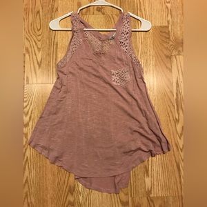 Pink Tank with Lace